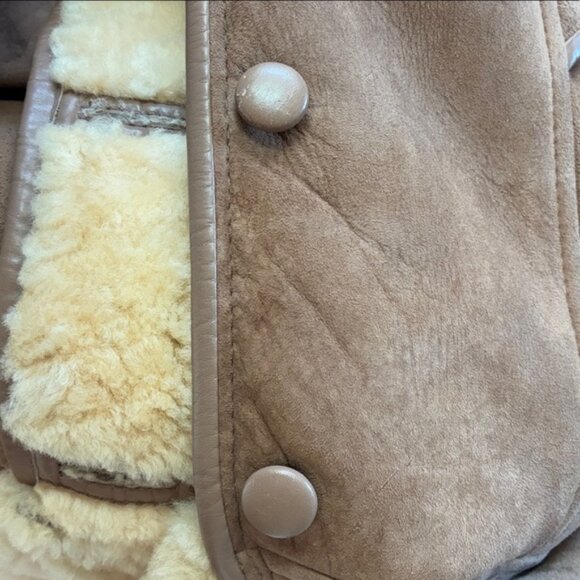 Vintage Knight Tailors Sheepskin Wool Long Suede Coat - Picture 15 of 16